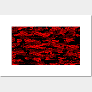 Camo Pattern - Red Posters and Art